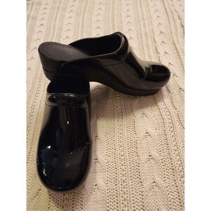 Dansko Professional Black‎ Patent Leather Clogs Mules Shoes US 10.5 EU 41